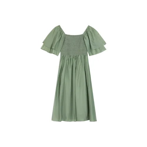 THE SEA LIFE Короткое платье с короткими рукавами женское цвет туман