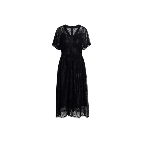 ROEYSHOUSE Короткое платье с короткими рукавами женское черное