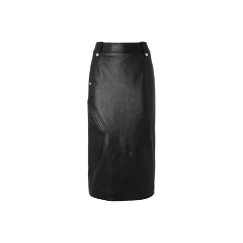 Alexander McQueen Черные Женские Кожаные Длинные Юбки