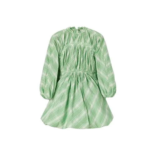 JIL SANDER Зеленое Женское Длинное Платье с Рукавами