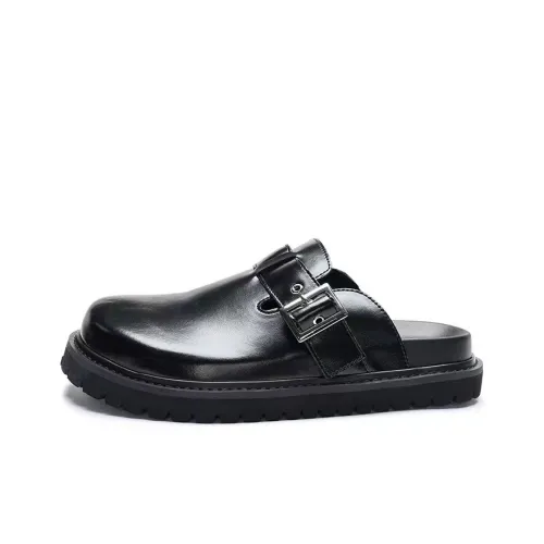 Mo Xu Slip-resistant Домашние тапочки Мужские Черные