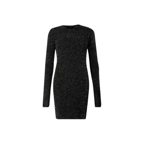 ALLSAINTS Черное Женское Длинное Платье с Рукавами