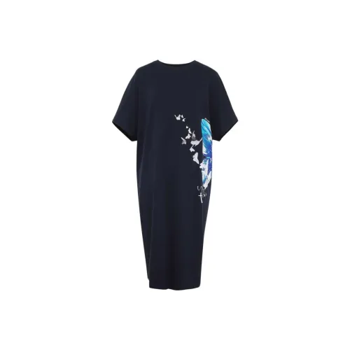 BBLLUUEE Короткий рукав Платье Женское Ink Синий