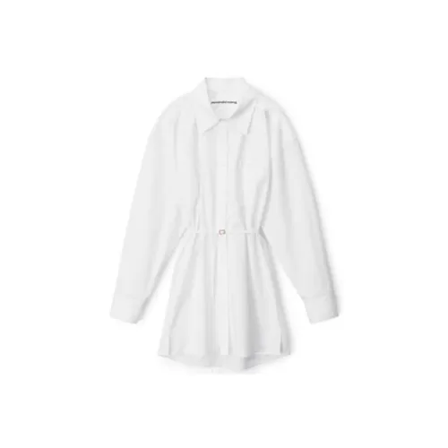 alexander wang Белое Женское Длинное Платье с Рукавами