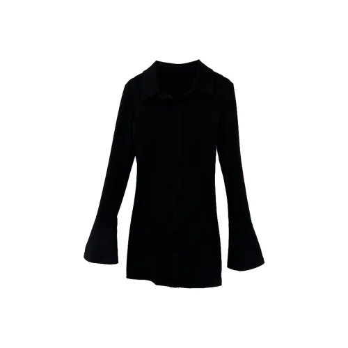 Icicofficial Черное Женское Длинное Платье с Рукавами