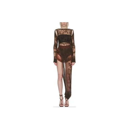 RICK OWENS Темный цвет Женские Длинные Платья с Рукавами