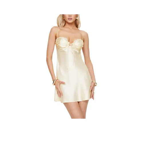 PRINCESS POLLY Monument Мини Платье Маленький Slip Платье Женское Шампанское Шампанское