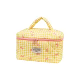 Желтый лоскутный шов, бант, косметика, мешок для хранения