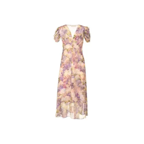 Zimmermann Розовые Женские Платья с Коротким Рукавом