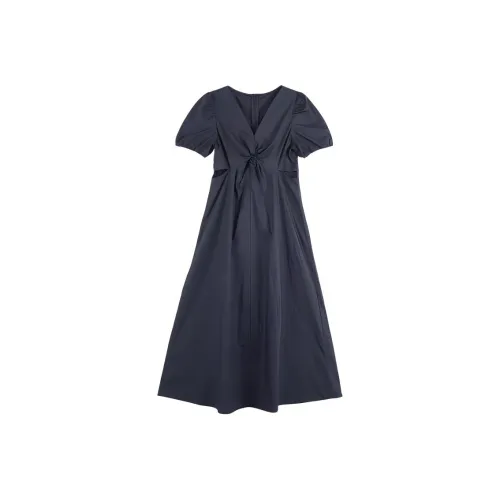 A21 Короткий рукав Платье Женское Черное