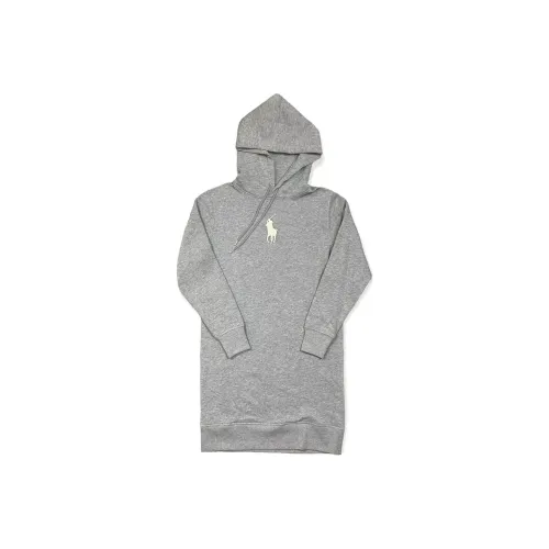 Polo Ralph Lauren FW23 Длинное Платье с Длинными Рукавами Женское Серое