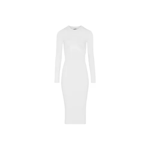 Jean Paul Gaultier Длинное платье с длинными рукавами женское белое