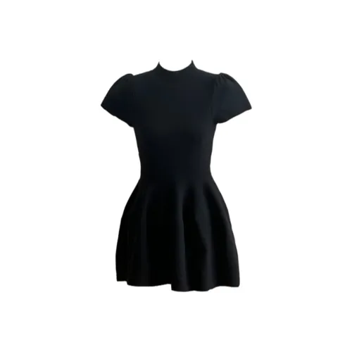 YGPRW Black Женские Короткие Платья с Рукавами