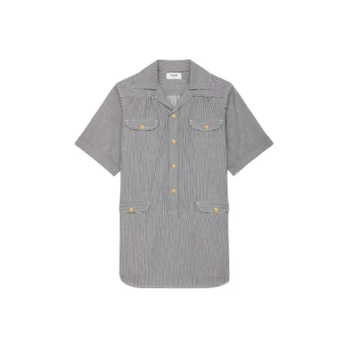 CELINE SS25 Короткий рукав Платье Женское Индиго