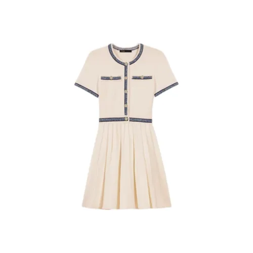 Maje Короткий рукав Платье Женское Светлый Умбра
