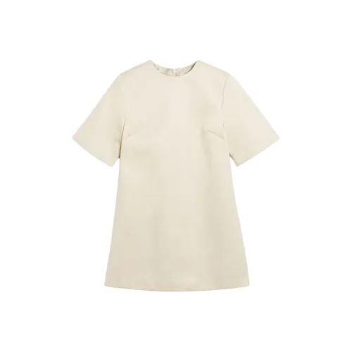 By Malene Birger Экрю Женские Платья с Короткими Рукавами