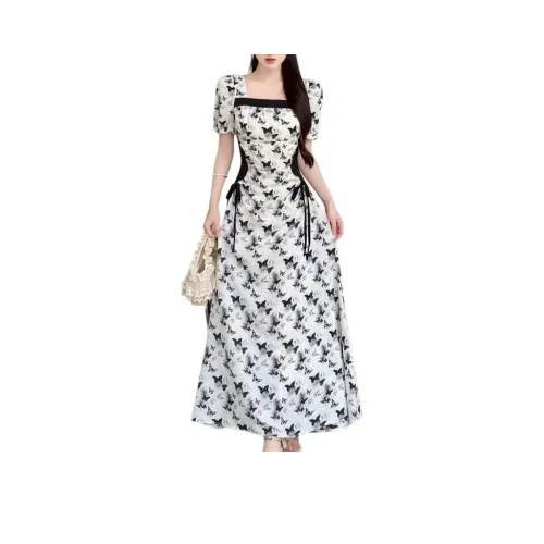 KEAB Короткий рукав платье женский белый