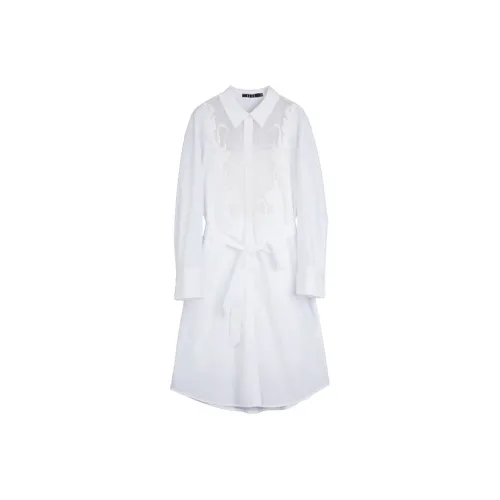 ELLE Длинное платье с длинными рукавами цвет белый