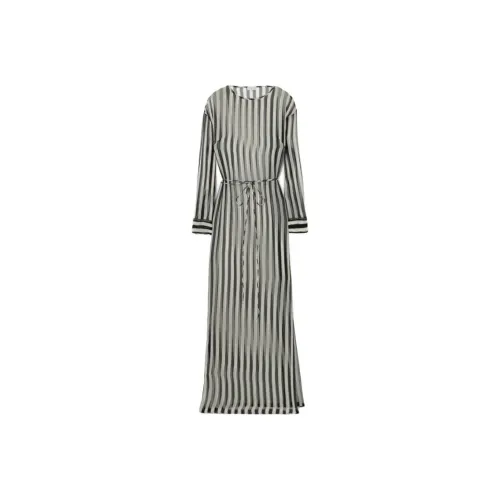 DRIES VAN NOTEN Черное Женское Длинное Платье с Рукавами