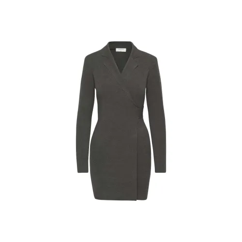 ARITZIA FW24 BABATON Annex Платье Длинное с длинными рукавами Платье Женское Heather Charcoal Stone Phoebe Brunell Уголь