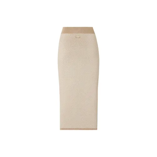FENDI SS25 KNIT Длинная Юбка Женская Коричневая