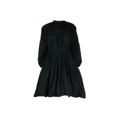 JIL SANDER Черное Женское Длинное Платье с Рукавами