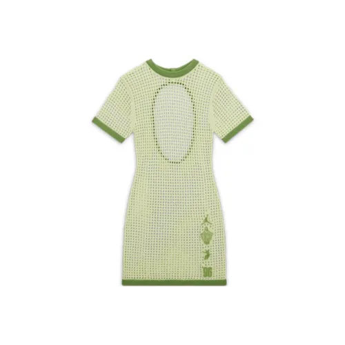 Jordan X UNION Зеленые Женские Короткие Платья с Длинными Рукавами