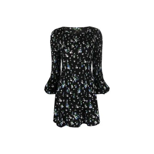 Maje Черное Женское Длинное Платье с Рукавами