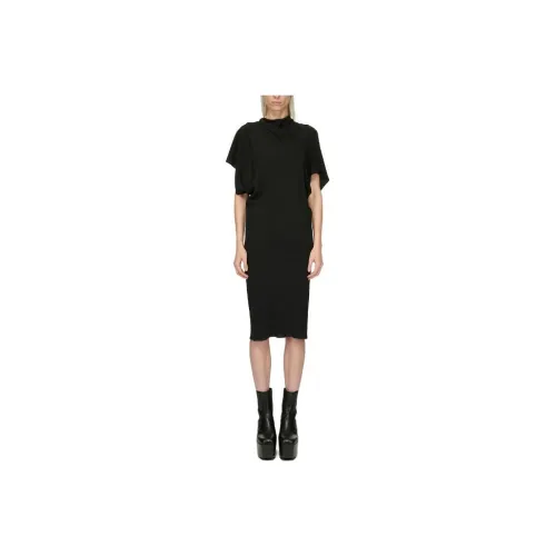 RICK OWENS Black Женские Короткие Платья с Рукавами
