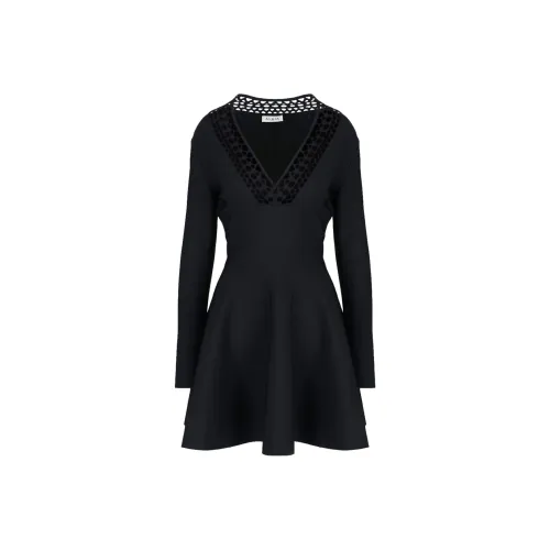 Alaia Черное Женское Длинное Платье с Рукавами