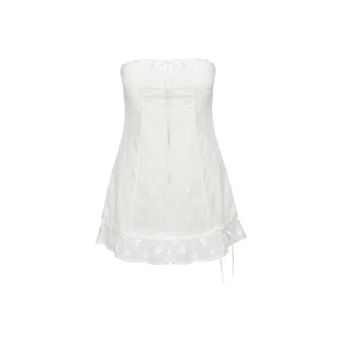 PRINCESS POLLY MOLLOY Без бретелей Мини Платье Без рукавов Платье Женское Белое White