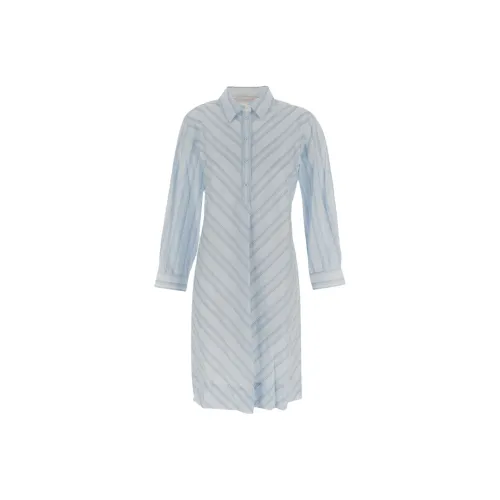 See By Chloe SS23 Длинное Платье с Длинными Рукавами Женское Синее