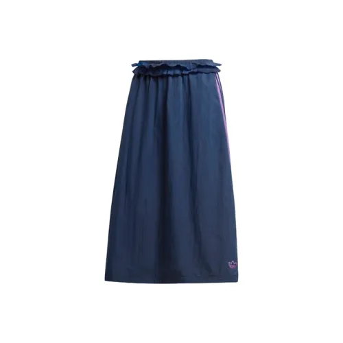Adidas Originals RUFFLE Повседневный Длинный Юбка Женская Темно-синий
