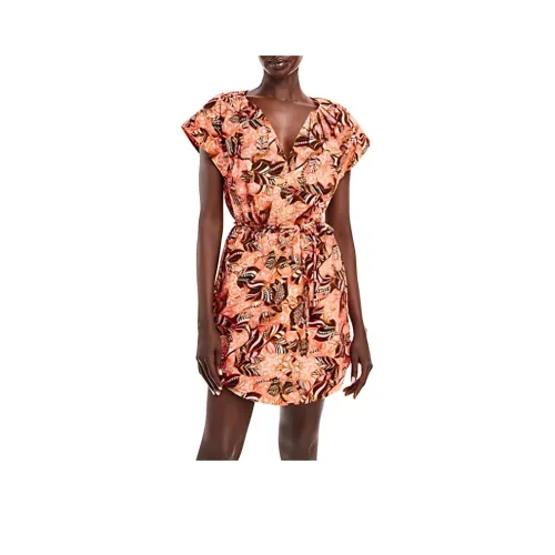 A.L.C. Короткое платье с короткими рукавами женское оранжевое