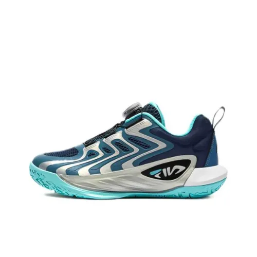 FILA KIDS BOA Хамелеон Легкий Амортизаторы Детские Кроссовки для Тренировок Значок Синий Голубо-серый Подростки