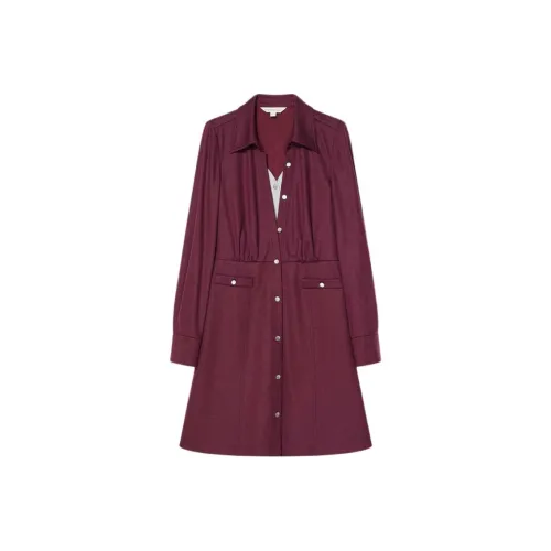 Goodland Длинное платье с длинными рукавами женское бордовый розовый