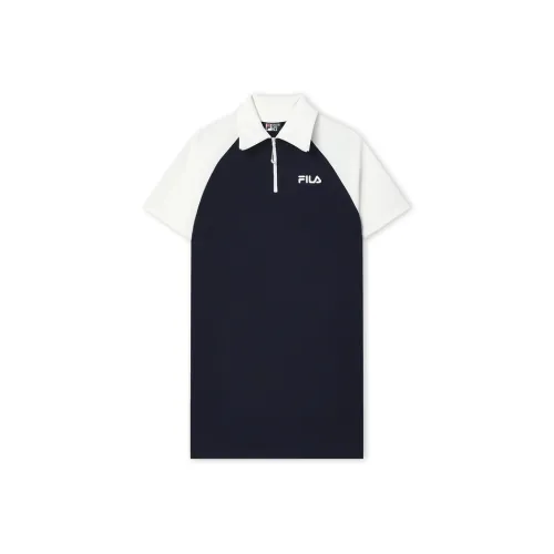 FILA SECRET Зеркальный синий Женские Короткие Платья с Рукавами