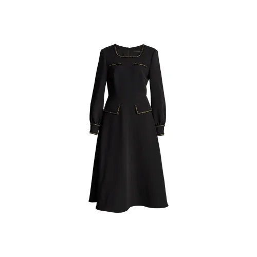 ROEYSHOUSE Длинное платье с длинными рукавами женское черное