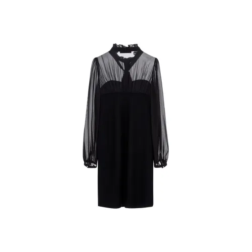 MOCO Длинное платье с длинными рукавами женское черное