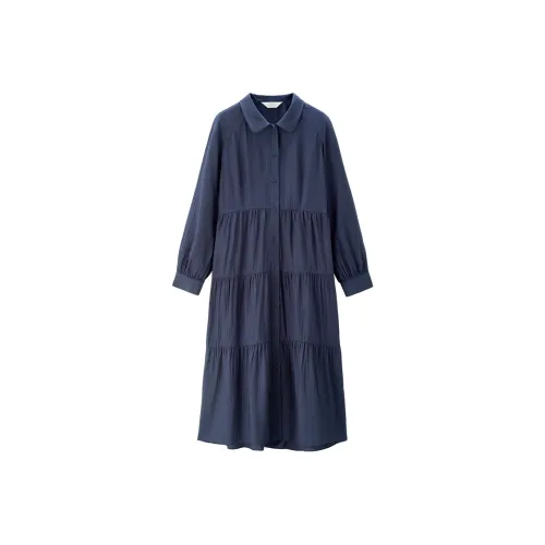 Giordano Длинное платье с длинными рукавами женское