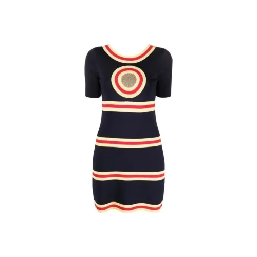 Paco Rabanne Темно-синий Женские Короткие Платья с Рукавами