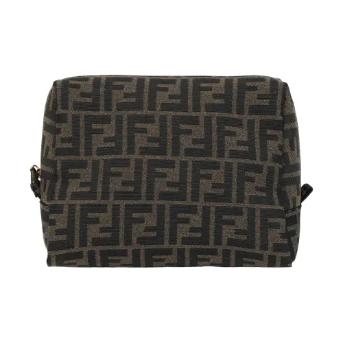 FENDI Ткань Клатч Сумка для туалетных принадлежностей Сумка для макияжа Средний Женская Зеленая