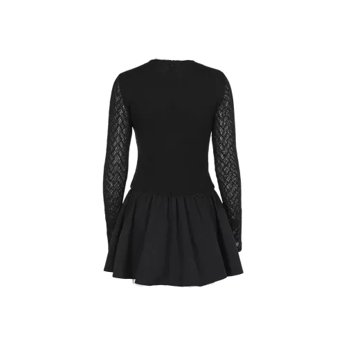 KEAB Длинное платье с длинными рукавами женское черное