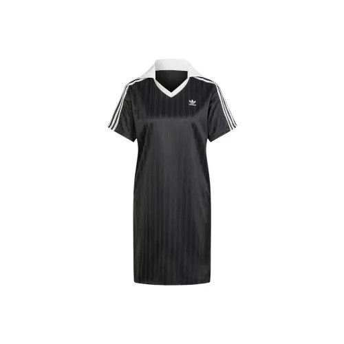 Adidas Короткий рукав Платье Женское Черное