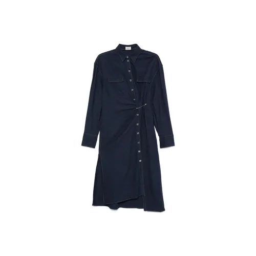Sonia Rykiel Индиго Женские Длинные Платья с Рукавами