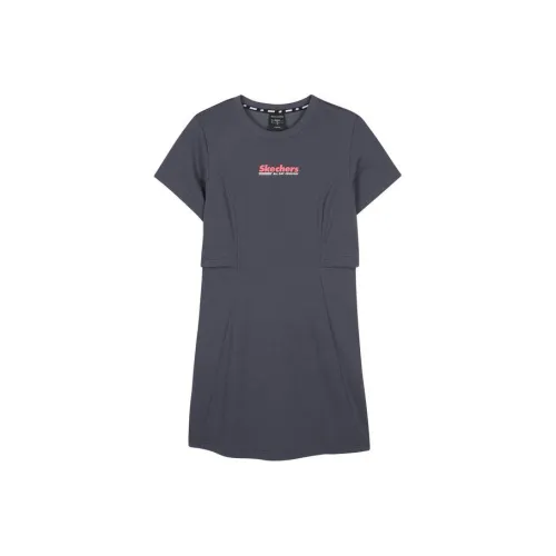 Skechers Короткий рукав Платье Женское Odyssey серый