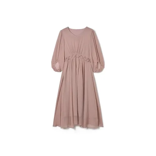 Mapping Короткий рукав Платье Женское Розовое