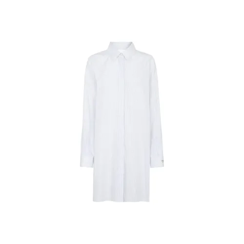 FENDI SS24 Длинное платье с длинными рукавами женское белое
