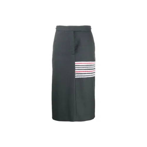 THOM BROWNE Серые Женские Повседневные Длинные Юбки