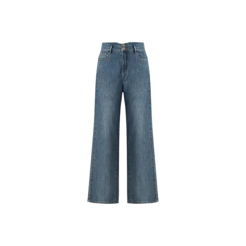 GOELIA Джинсы Женские Джинсовый Синий